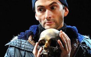 David Tennant holding a skull