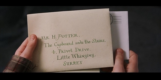 Harry Potter's Hogwarts acceptance letter