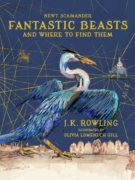 IMoving graphic of the illustrated edition of "Fantastic Beasts and Where to Find Them".