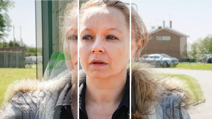 Samantha Morton is pictured in a still from her recent drama "I Am Kirsty".