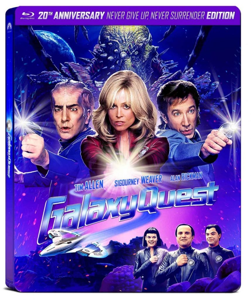 Pictured is the cover of the 20th anniversary Blu-ray of "Galaxy Quest".