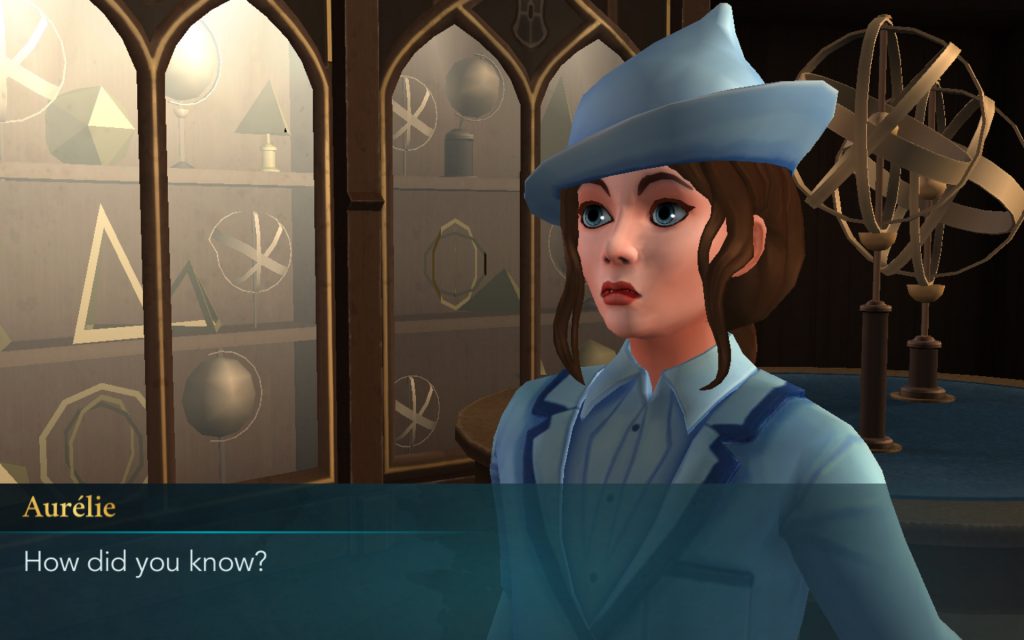 Penny's Beauxbatons pen pal, Aurélie, has been behaving a bit strangely in the "Hogwarts Mystery" side quest "Pen Friend or Foe?"
