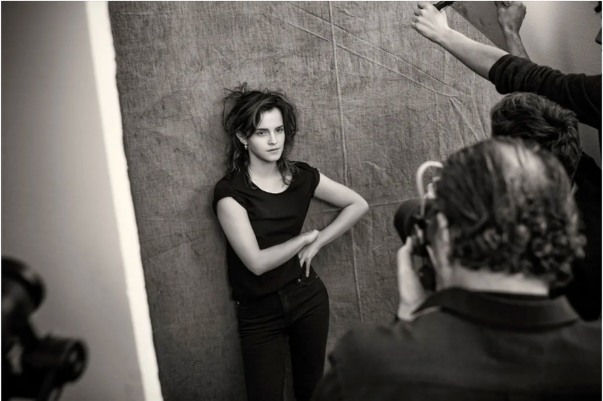 Emma Watson poses for photographer Paulo Roversi during a photoshoot for the Pirelli Calendar 2020 edition.