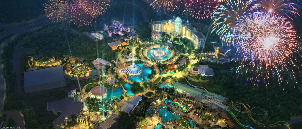 Concept art released today by Universal Orlando Resort provides a general feel for the potential configuration of Epic Universe.