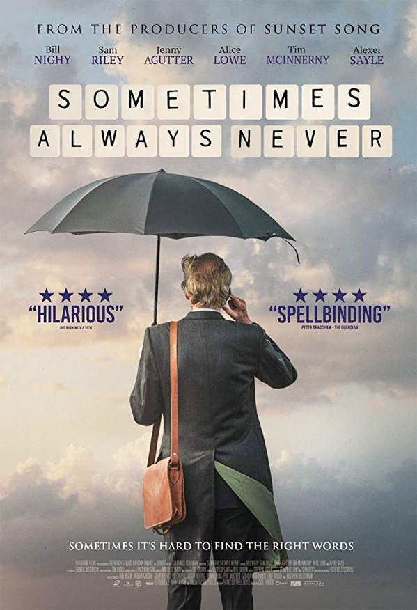 Bill Nighy is pictured in a movie poster for "Sometimes Always Never".