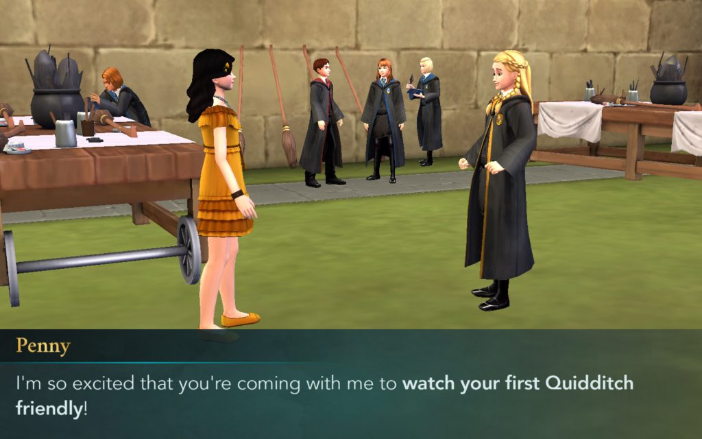 Penny Haywood greets your character in the new "Welcome to Quidditch" side quest.