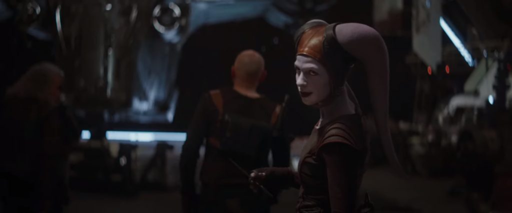 Nat Tena is pictured as her Twi'lek character in a still from "The Mandalorian".