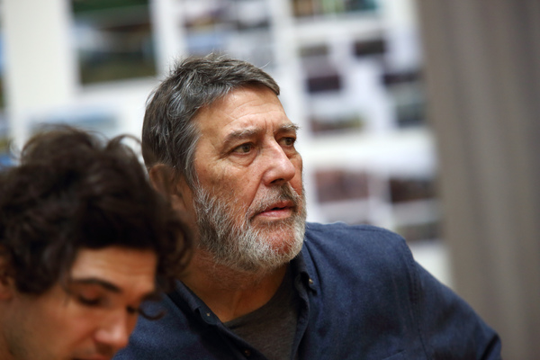 Ciaran Hinds is pictured in a behind-the-scenes shot from "Translations".