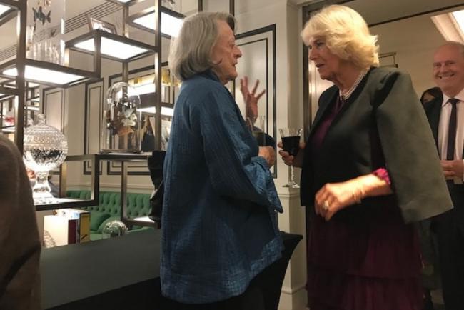 Dame Maggie Smith chats with the Duchess of Cornwall.