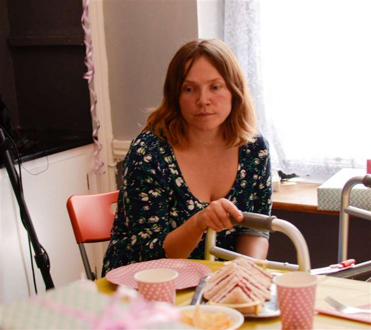 Jessica Hynes is pictured in a film still from "Seagull".