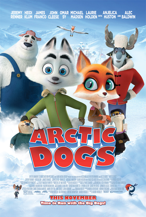 Pictured is a movie poster for "Arctic Dogs".
