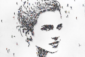 Emma Watson's likeness is pictured in a portrait by Craig Alan, as commissioned by Avon.