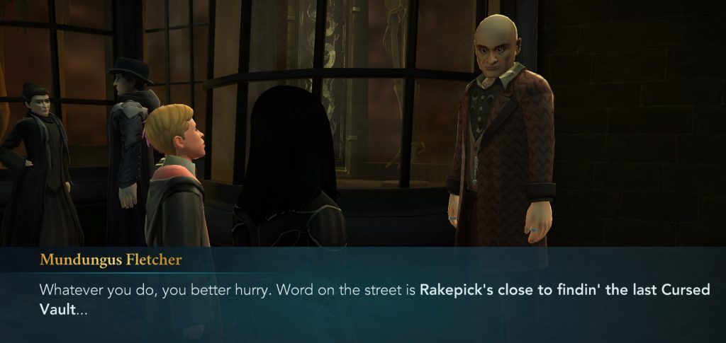 Mundungus Fletcher warns your character about the activities of Patricia Rakepick.