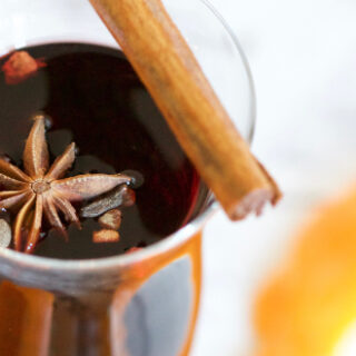 A glass of mulled wine