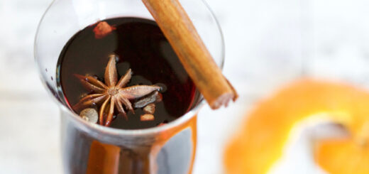 A glass of mulled wine