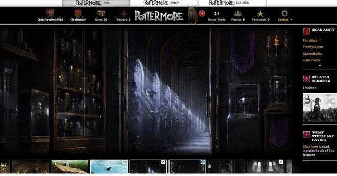 pottermore ch 9 art of suits of armor in the dark trophy room