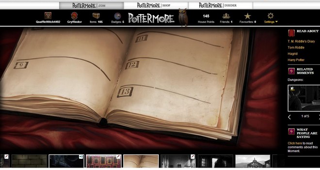 pottermore art of a close-up on Riddle's diary