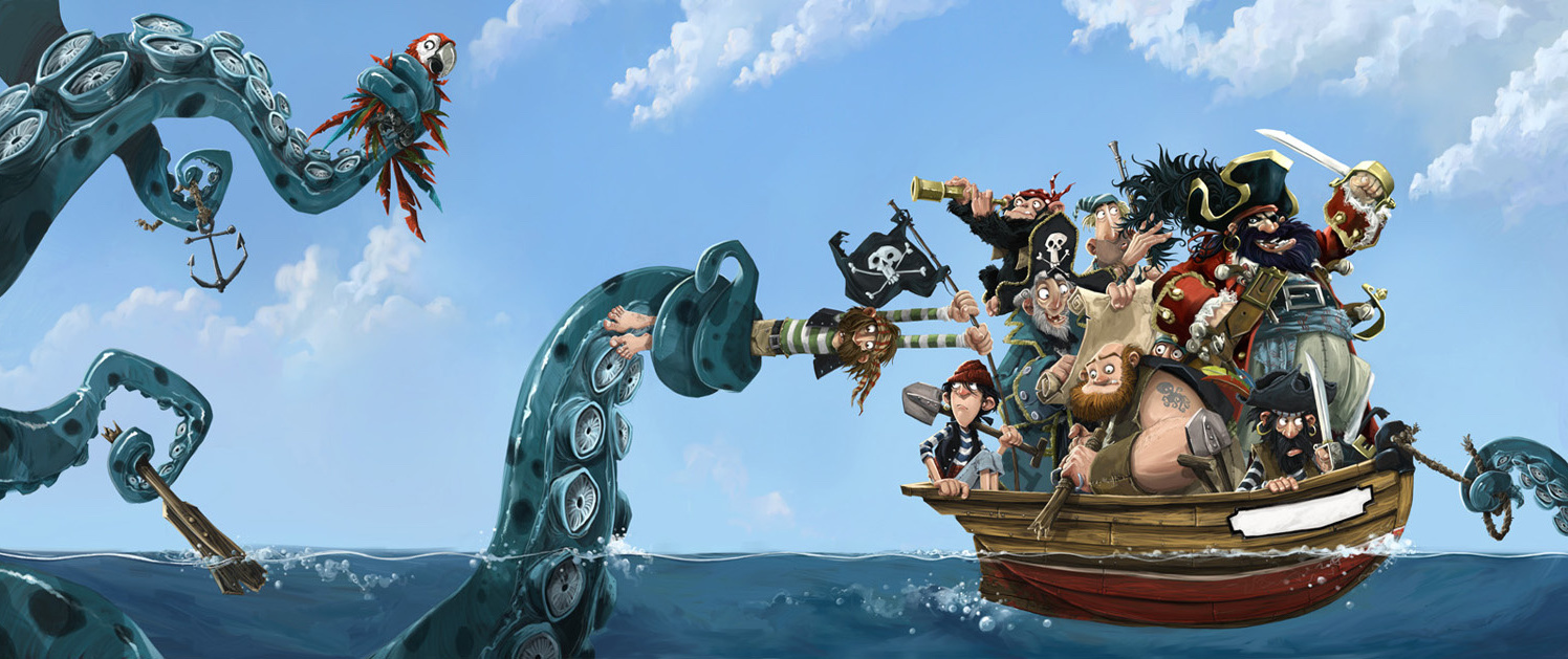 Land Ahoy Sketch © Jonny Duddle 2009 ‘The Pirate Cruncher'