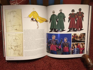 Pages from the Character Vault depicting Quidditch uniforms