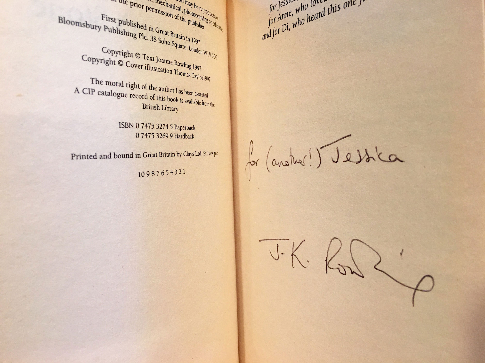’97 signature in first printing