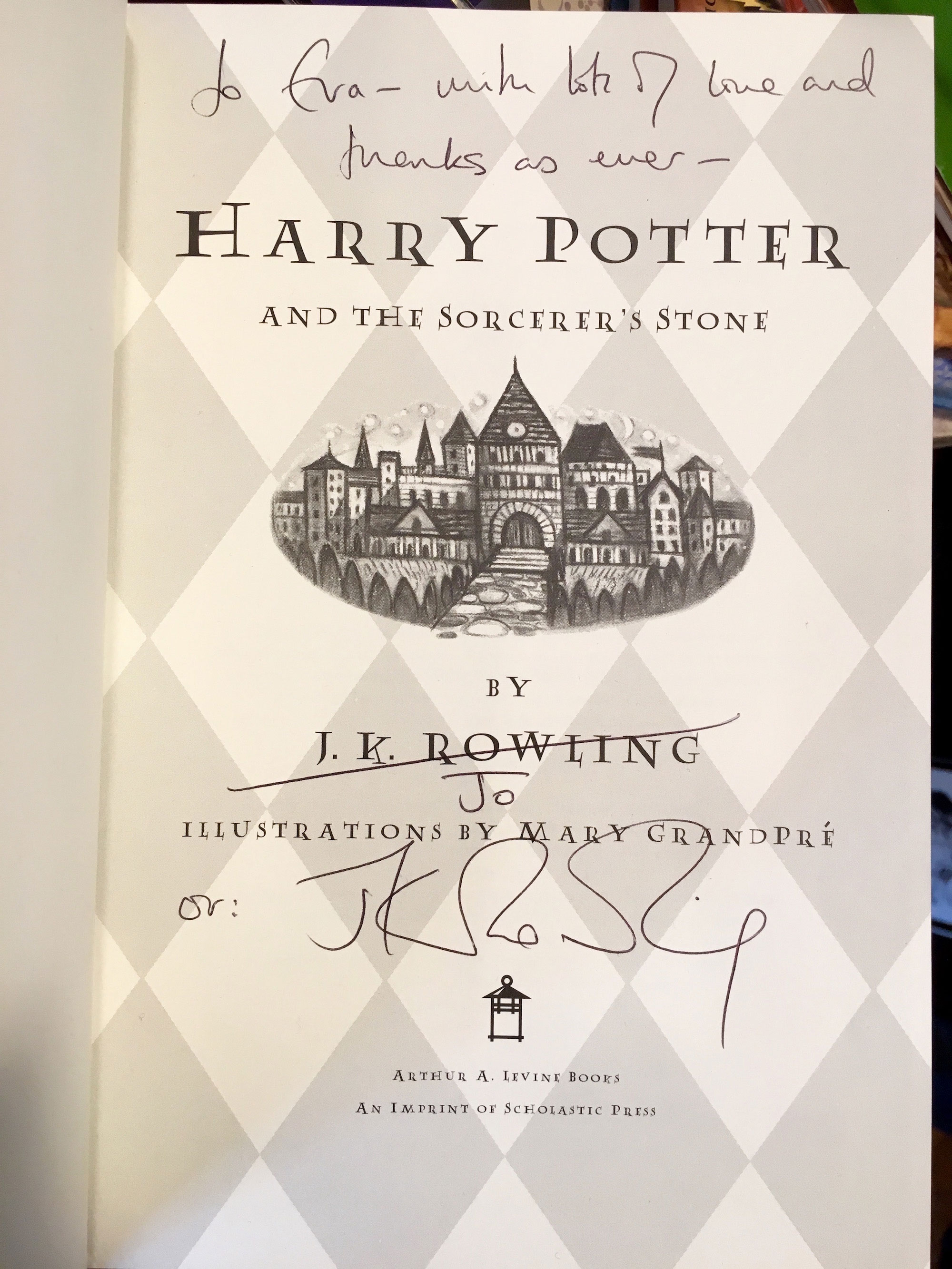 Collector’s edition signed to J.K. Rowling’s nanny