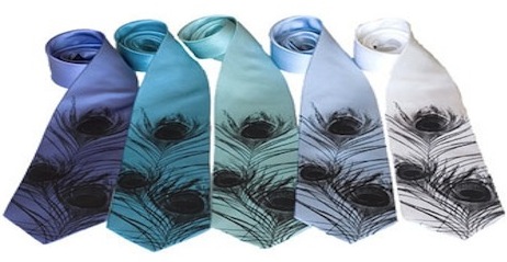 Peacock print ties