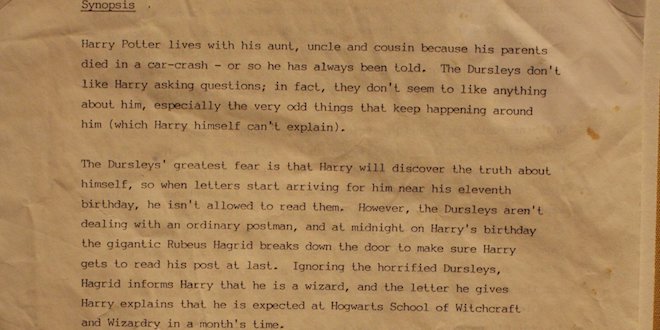 J.K. Rowling's Original "Harry Potter" Synopsis Now on Display