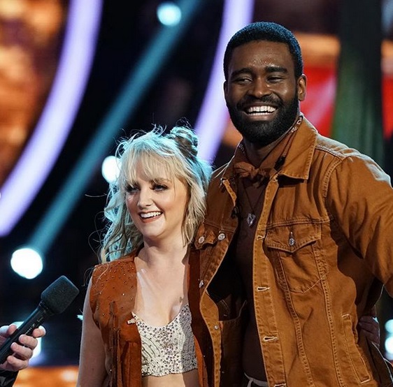 Evanna Lynch and Keo Motsepe after their jive performance on “Dancing with the Stars”