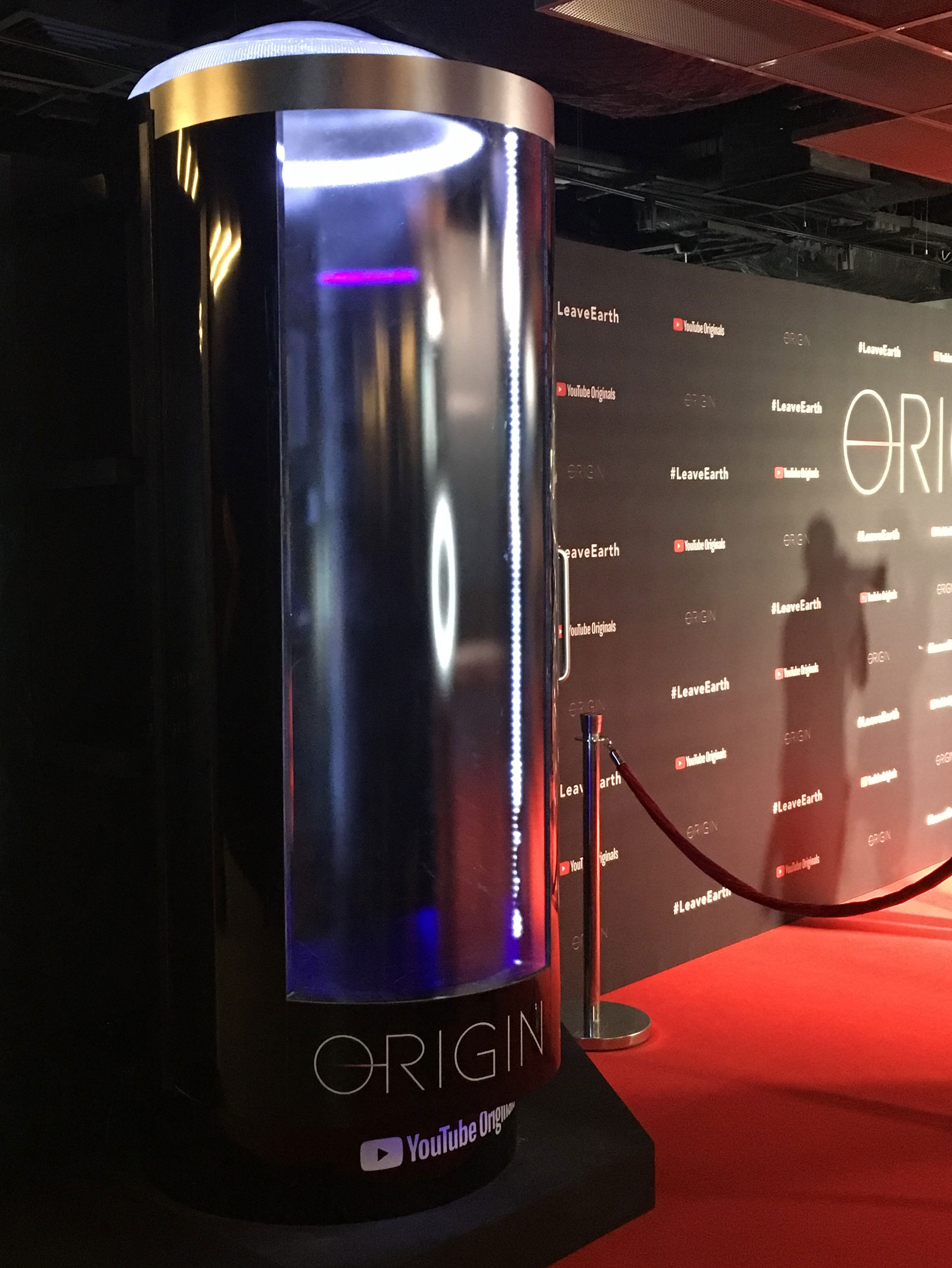 Passenger cryochamber photobooth at the “Origin” series premiere