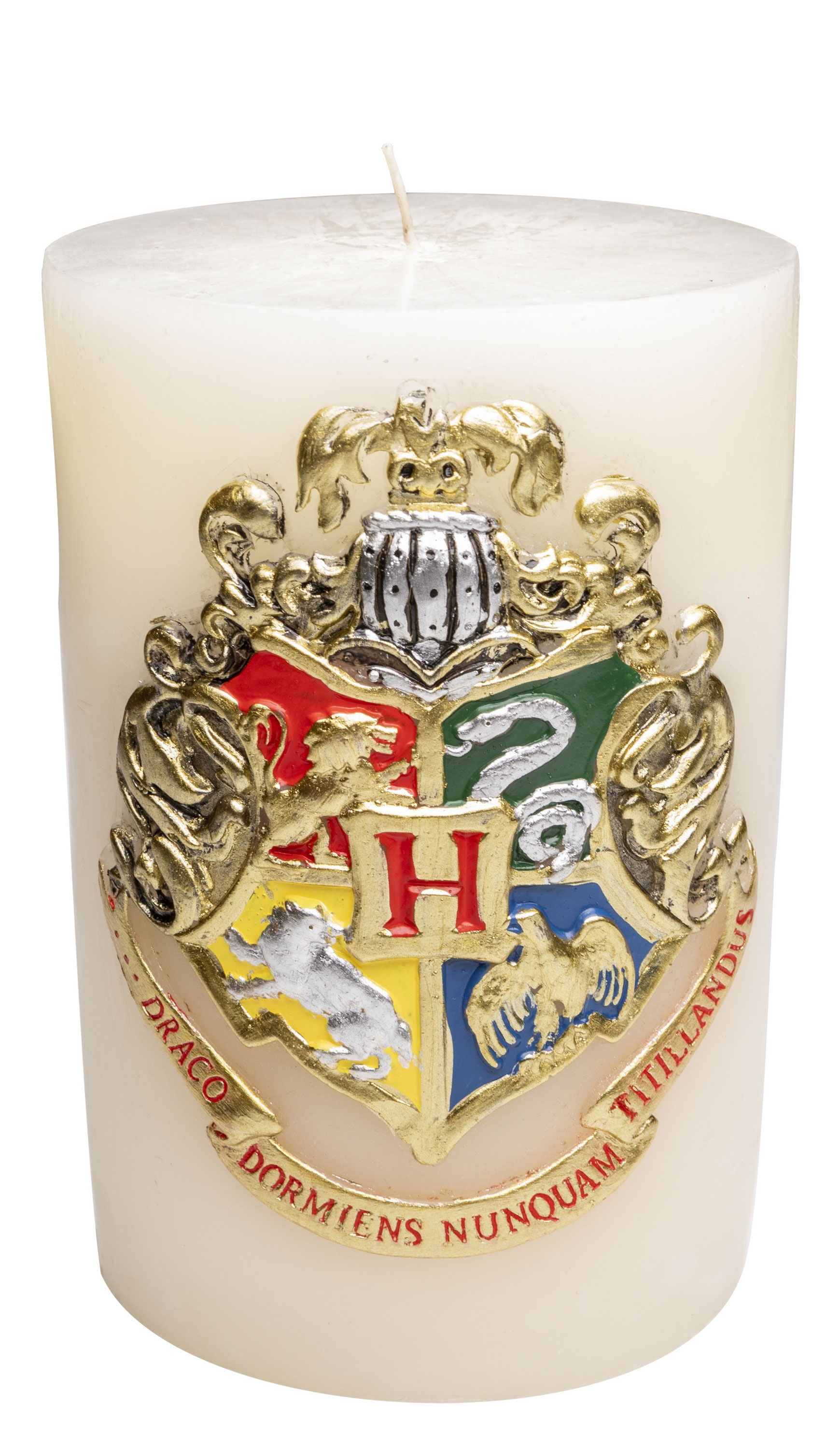 “Harry Potter” Luminary Sculpted Candle from Insight Editions, featuring the Hogwarts crest