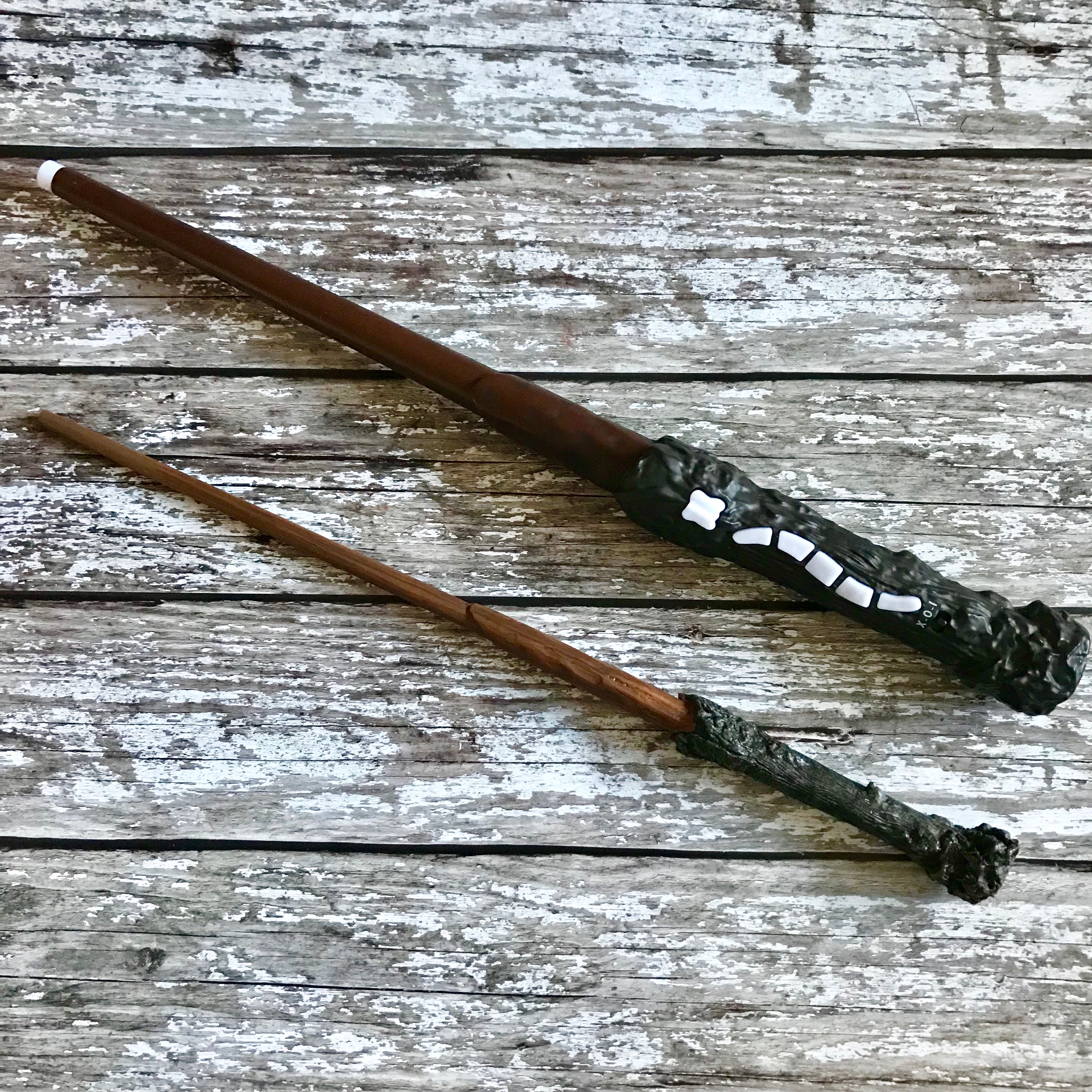 Harry Potter Training Wand compared to the Harry Potter Replica wand from the WB Studio Tour
