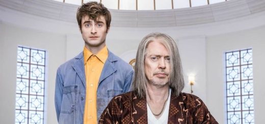 Daniel Radcliffe is shown alongside costar Steve Buscemi in a promotional image for "Miracle Workers."