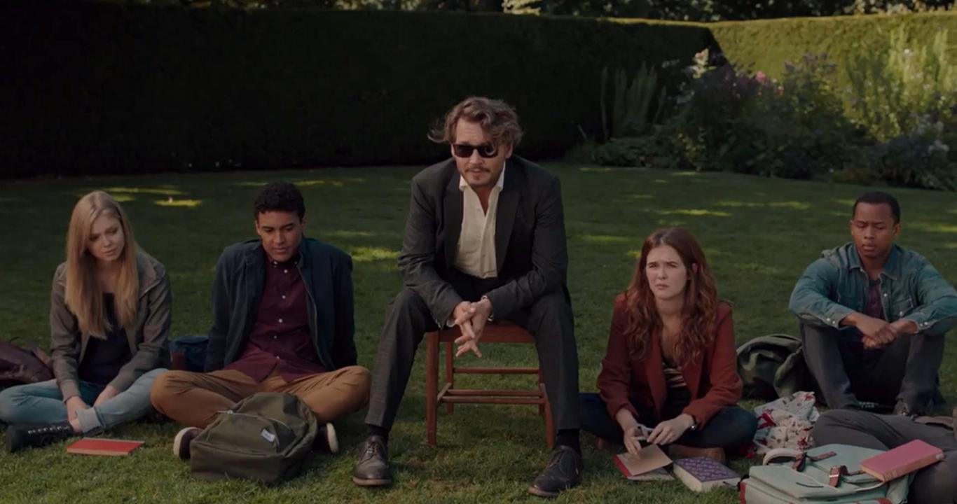 Johnny Depp has a study session with his students in “The Professor”.
