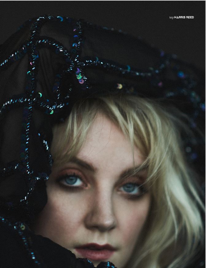 “PIBE Magazine” – Evanna Lynch in a dark sequined top