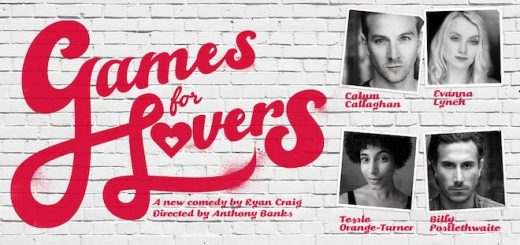 A promotional image for the play "Games for Lovers," starring Evanna Lynch, is shown.