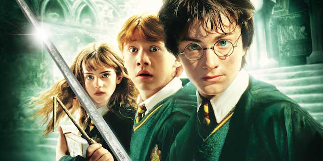 The promotional poster for "Harry Potter and the Chamber of Secrets" is pictured.