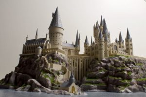 A 3D-printed model of Hogwarts created by Joshua Neil Arthur is pictured.