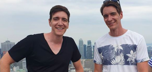 James and Oliver Phelps pose in Montreal.