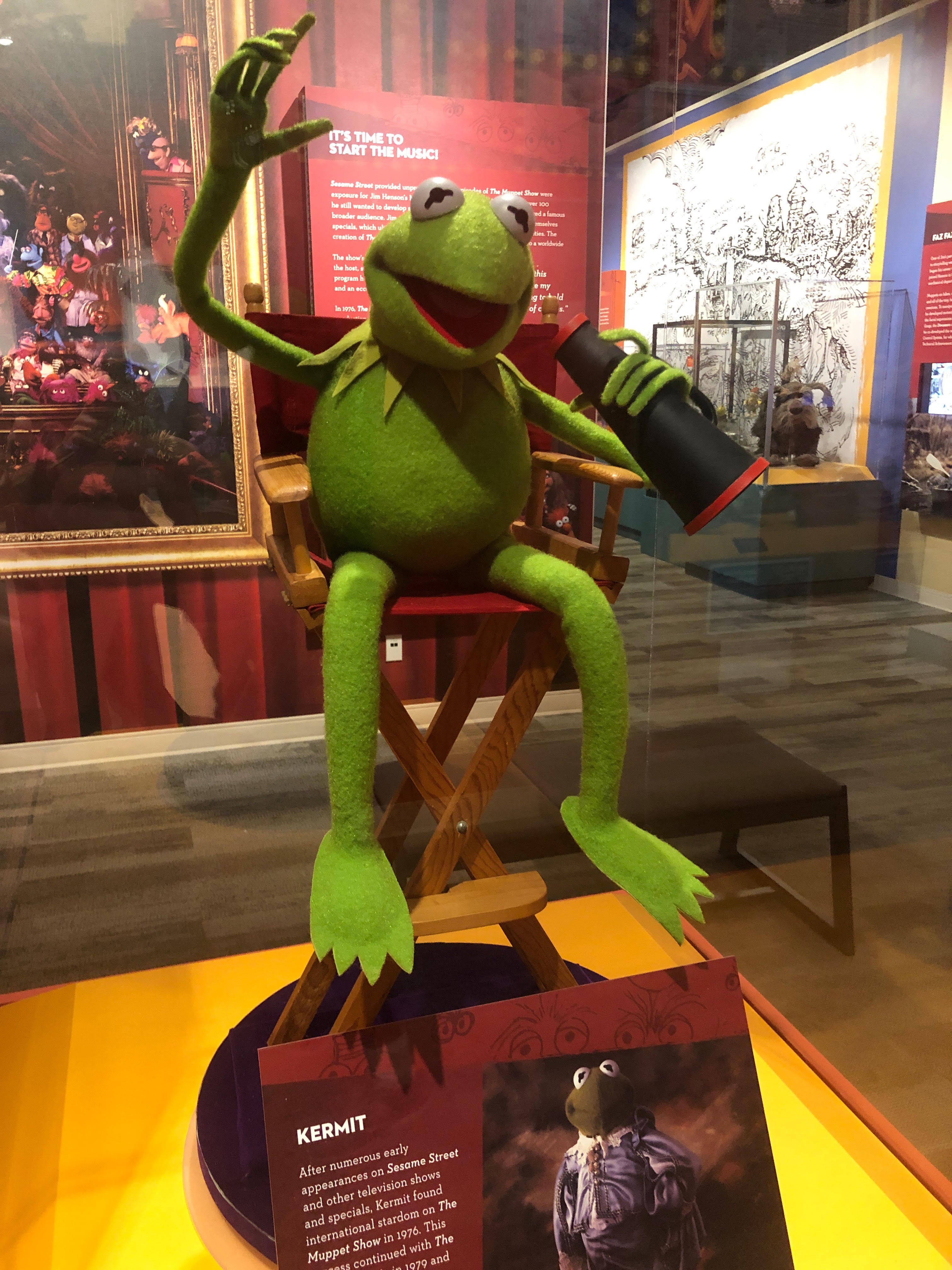 Kermit the Frog display at the Worlds of Puppetry Museum