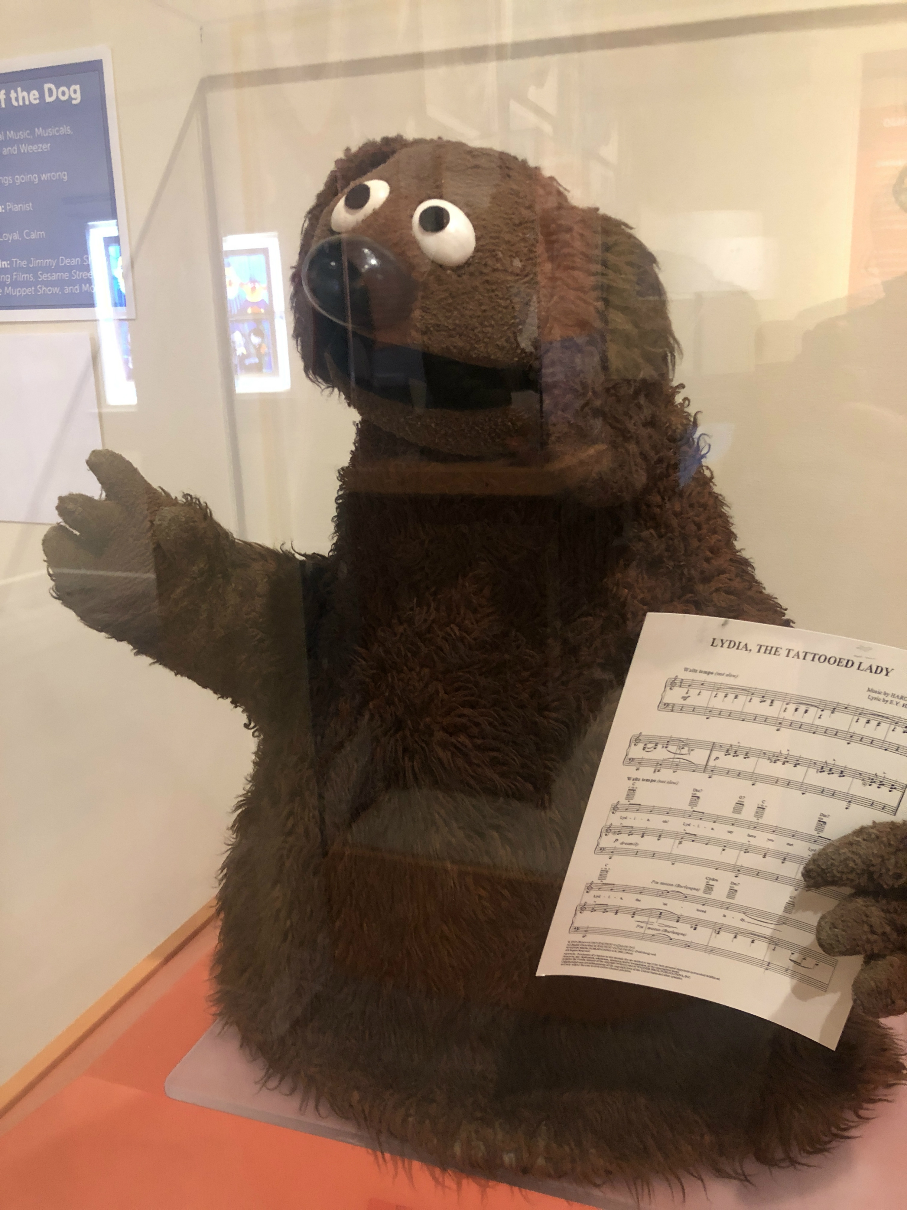 Rowlf the Dog display at the Worlds of Puppetry Museum