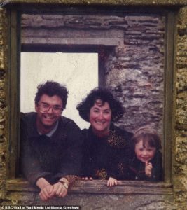 Young Daniel Radcliffe with his parents.