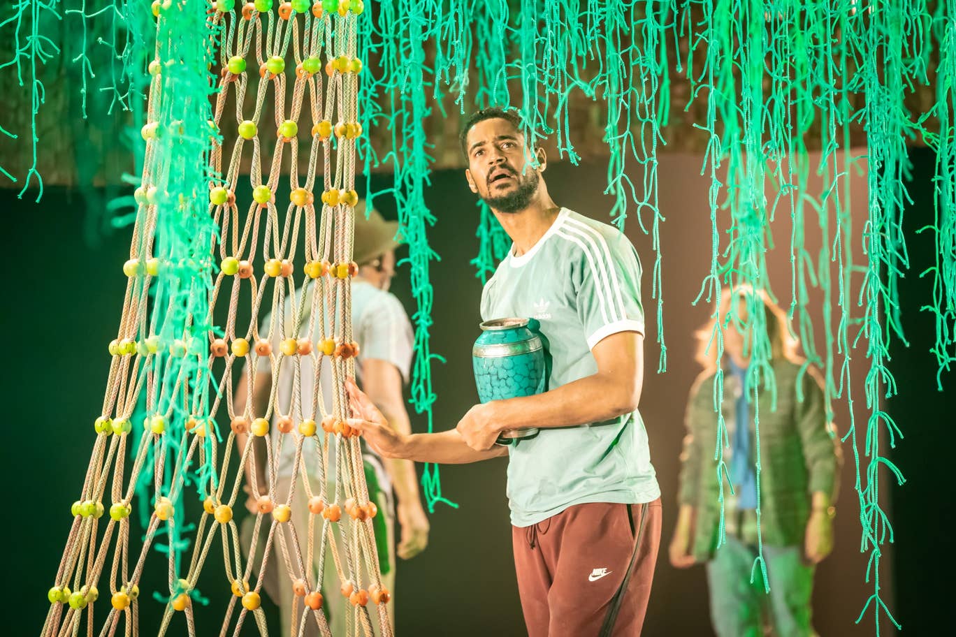 Alfred Enoch is pictured in a still from the play “Tree”.