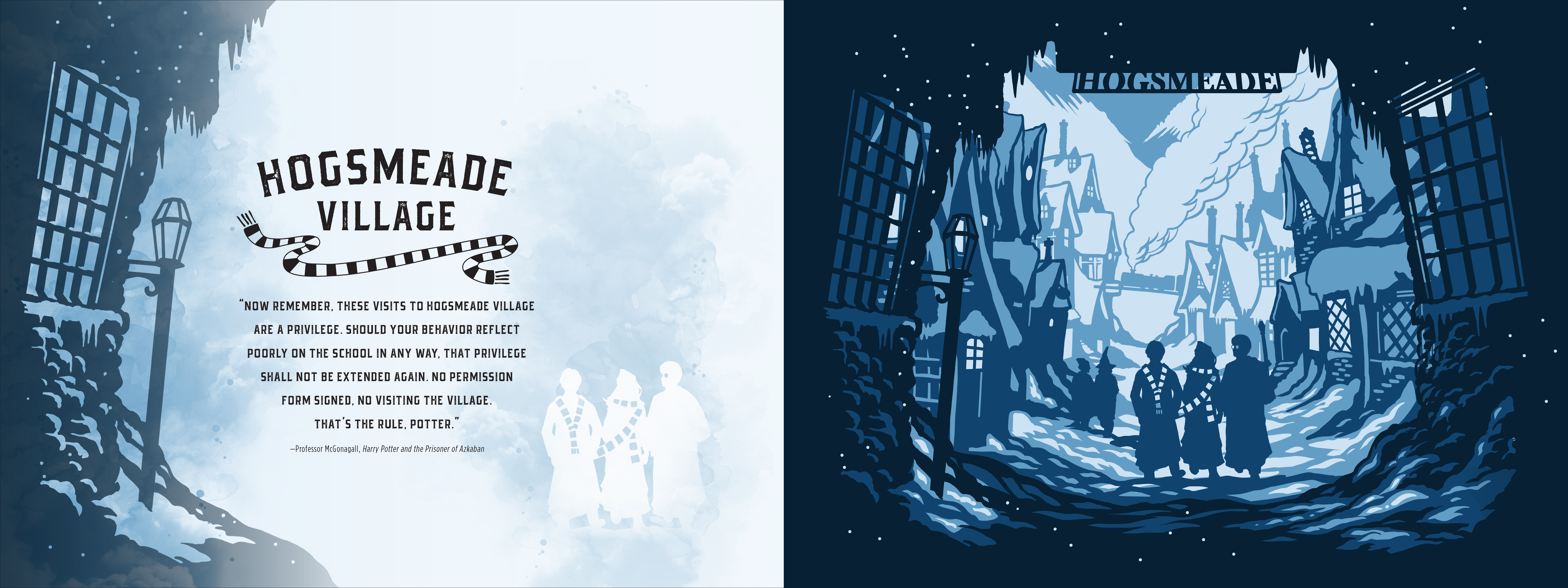 “Harry Potter: Magical Places: A Paper Scene Book” Hogsmeade Village spread