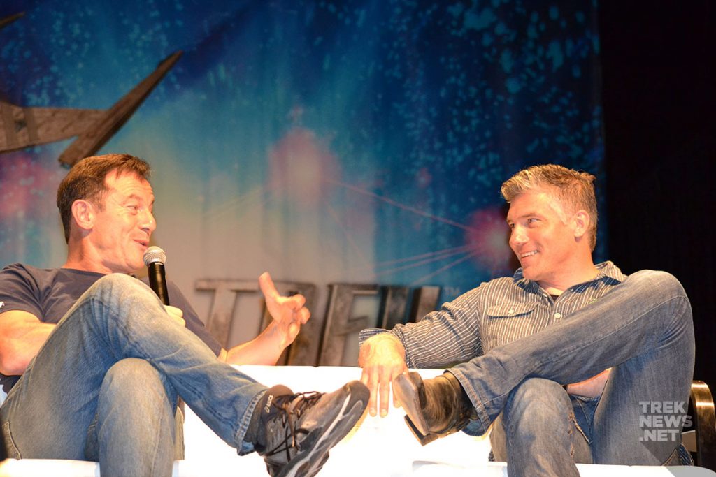 Jason Isaacs chats with Anson Mount at Star Trek Vegas.