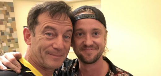 Jason Isaacs and Tom Felton posing together for a selfie
