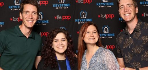 Madelyn Richards with James and Oliver Phelps and Bonnie Wright