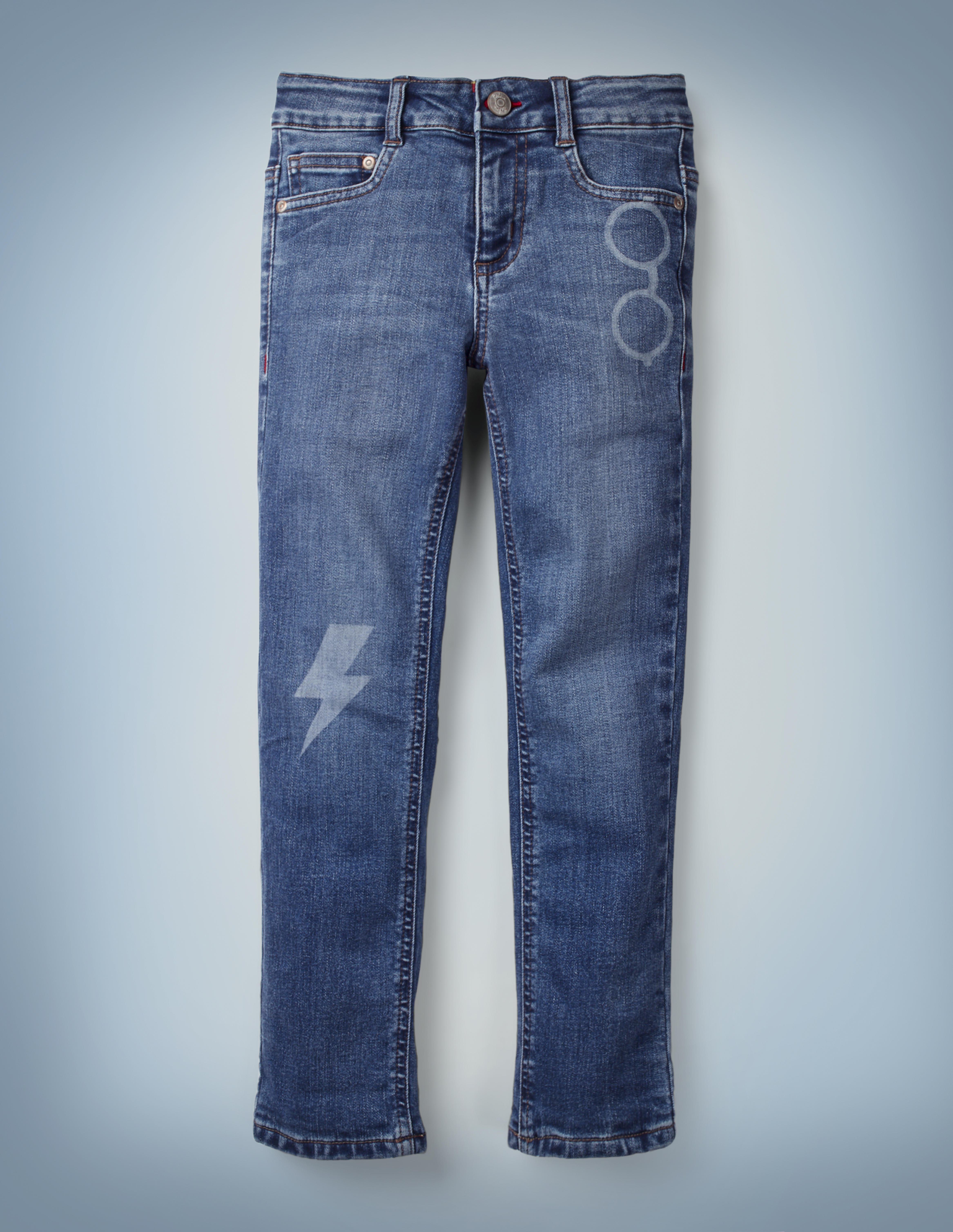 The Mini Boden Lightning Bolt Slim Jeans are super cute, featuring faded images of Harry Potter’s glasses near the left front pocket and his lightning bolt scar on the right leg. They retail at £28.