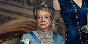 Dame Maggie Smith appears as the Dowager Countess of Grantham in a poster for "Downton Abbey".