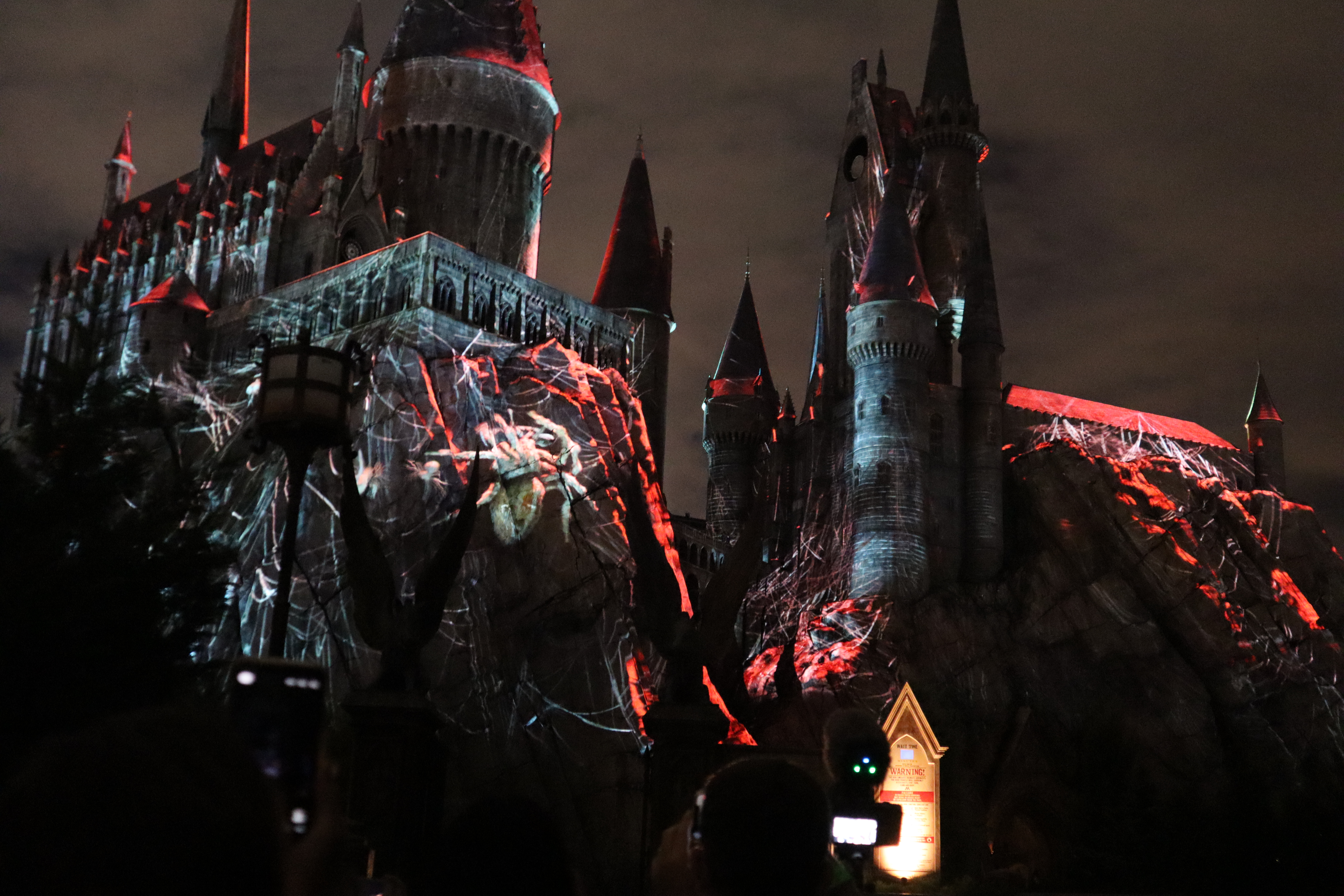 Giant Acromantulas cover the entire castle in “Dark Arts at Hogwarts Castle.”