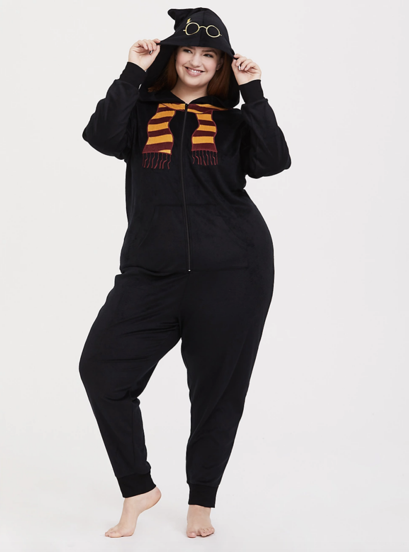 Become the Boy Who Lived with this comfy fleece onesie from Torrid’s new “Harry Potter” collection.